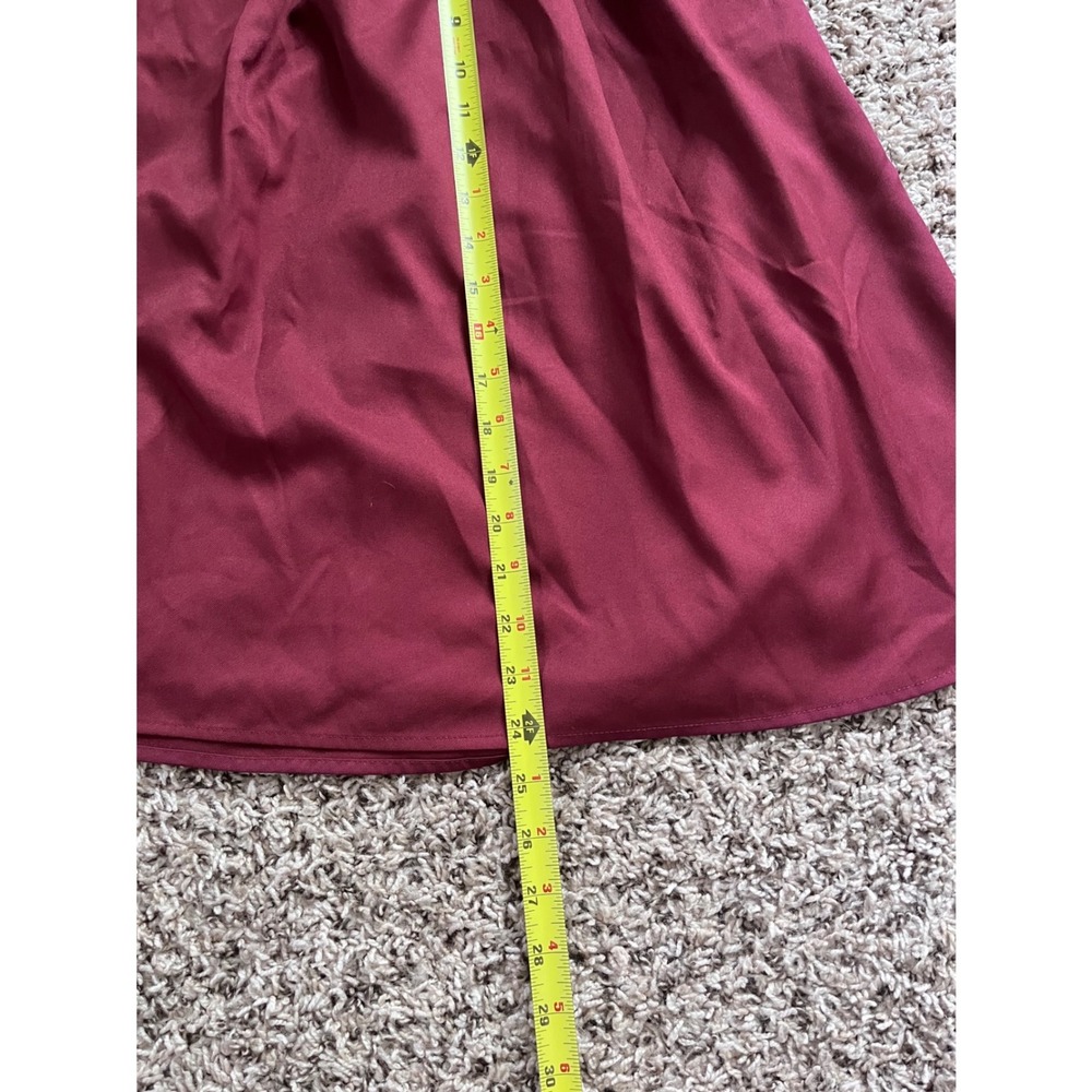 Yige Red Wine Pleated Midi Skirt N002 High Waist A-Line Size 6 NEW - Picture 6 of 6